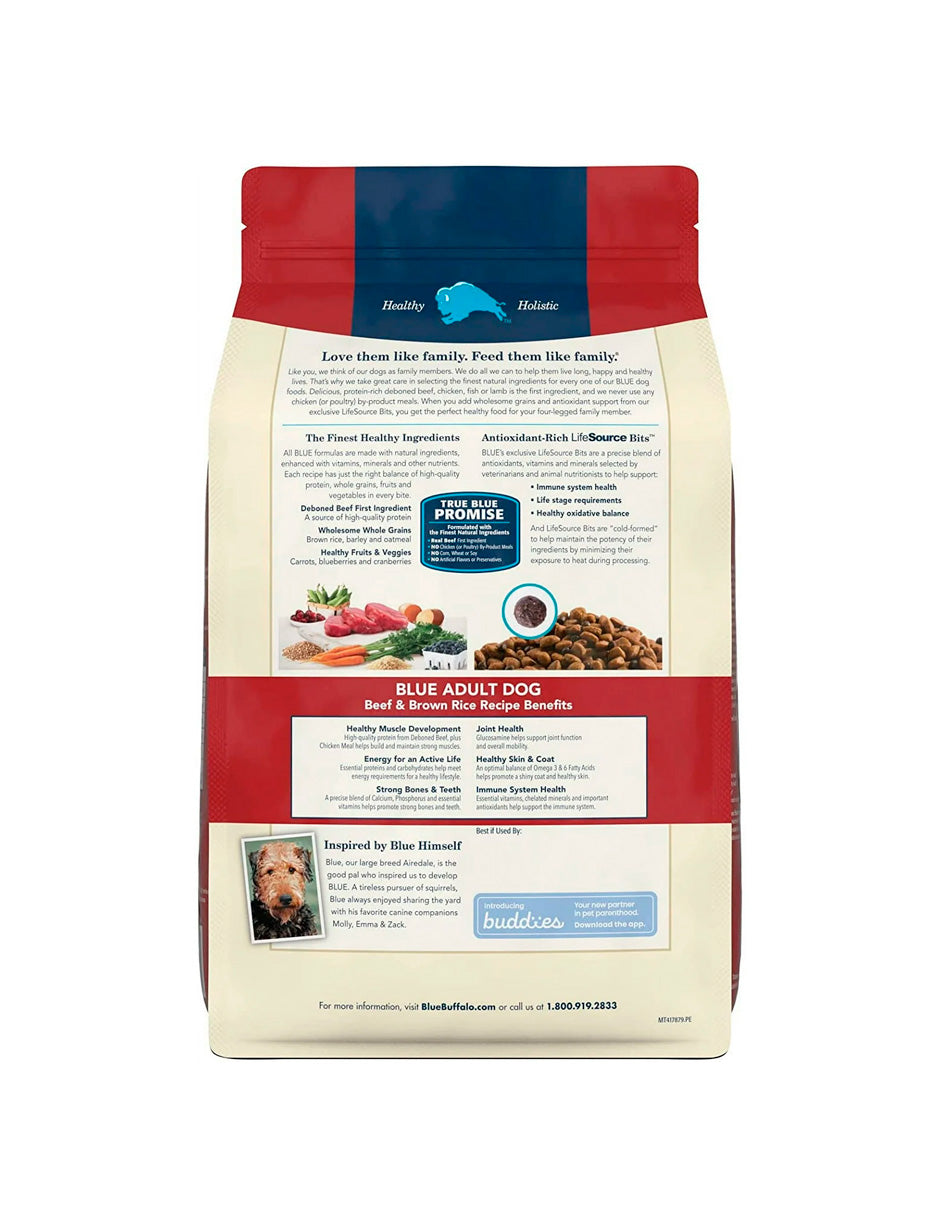 Croquetas Blue Buffalo de Carne de res para perros adultos 13.6kg