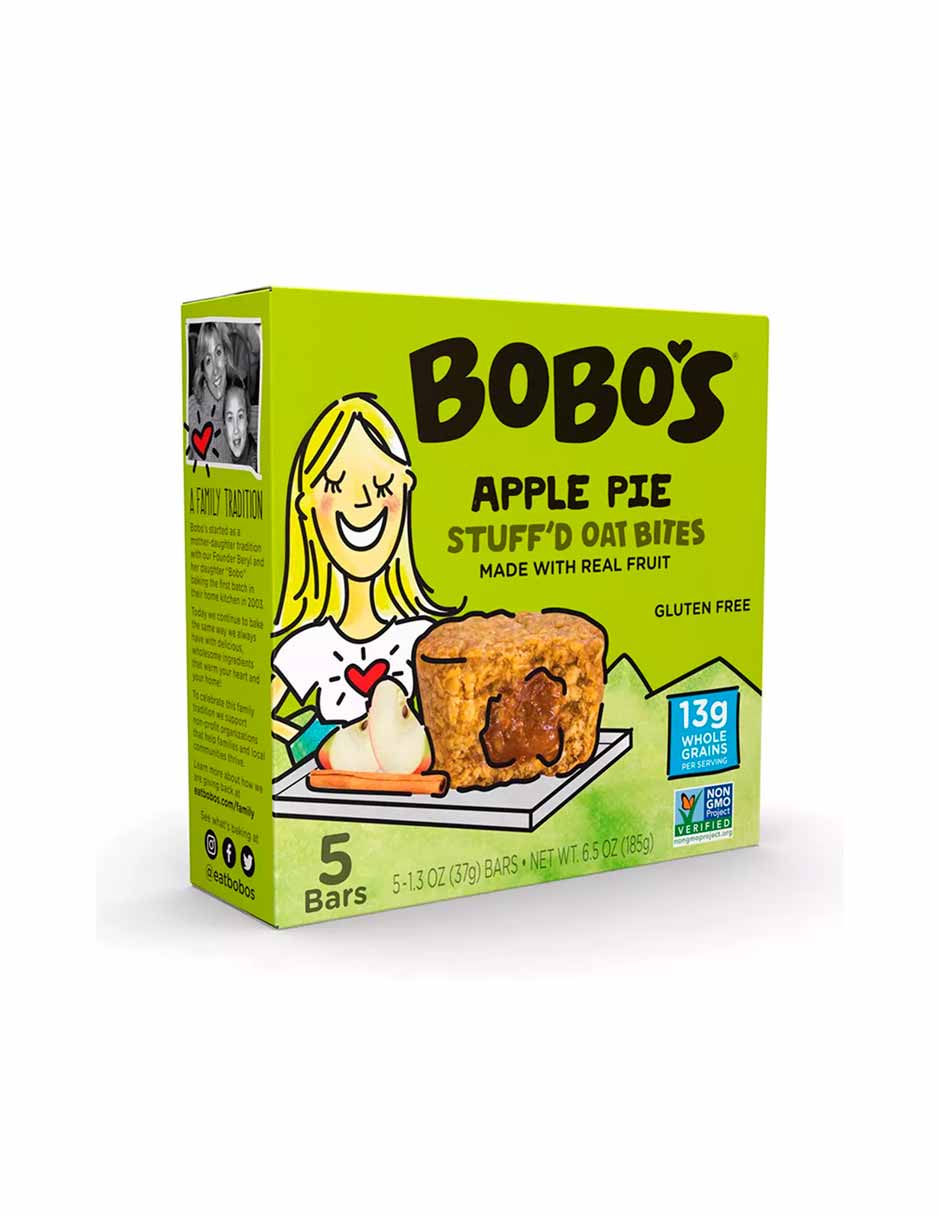 Bobo's avena bites sabor pay de manzana paquete de 5 185gr