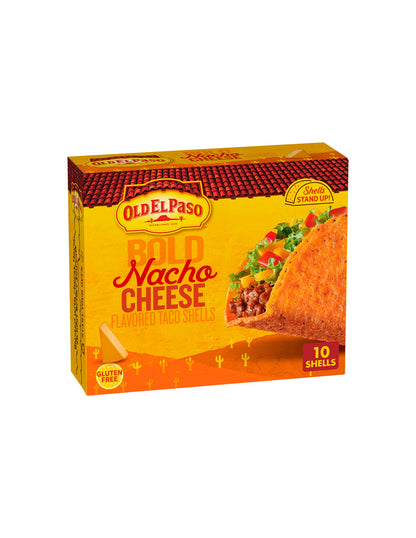 Old El Paso Stand 'N Stuff Bold Nacho Shells para tacos con sabor a queso, 10 unidades