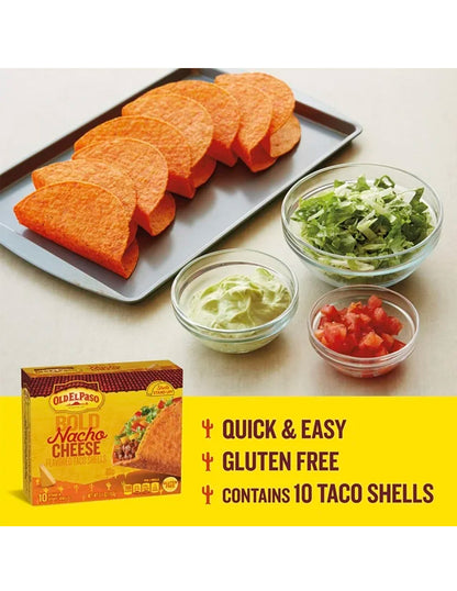 Old El Paso Stand 'N Stuff Bold Nacho Shells para tacos con sabor a queso, 10 unidades