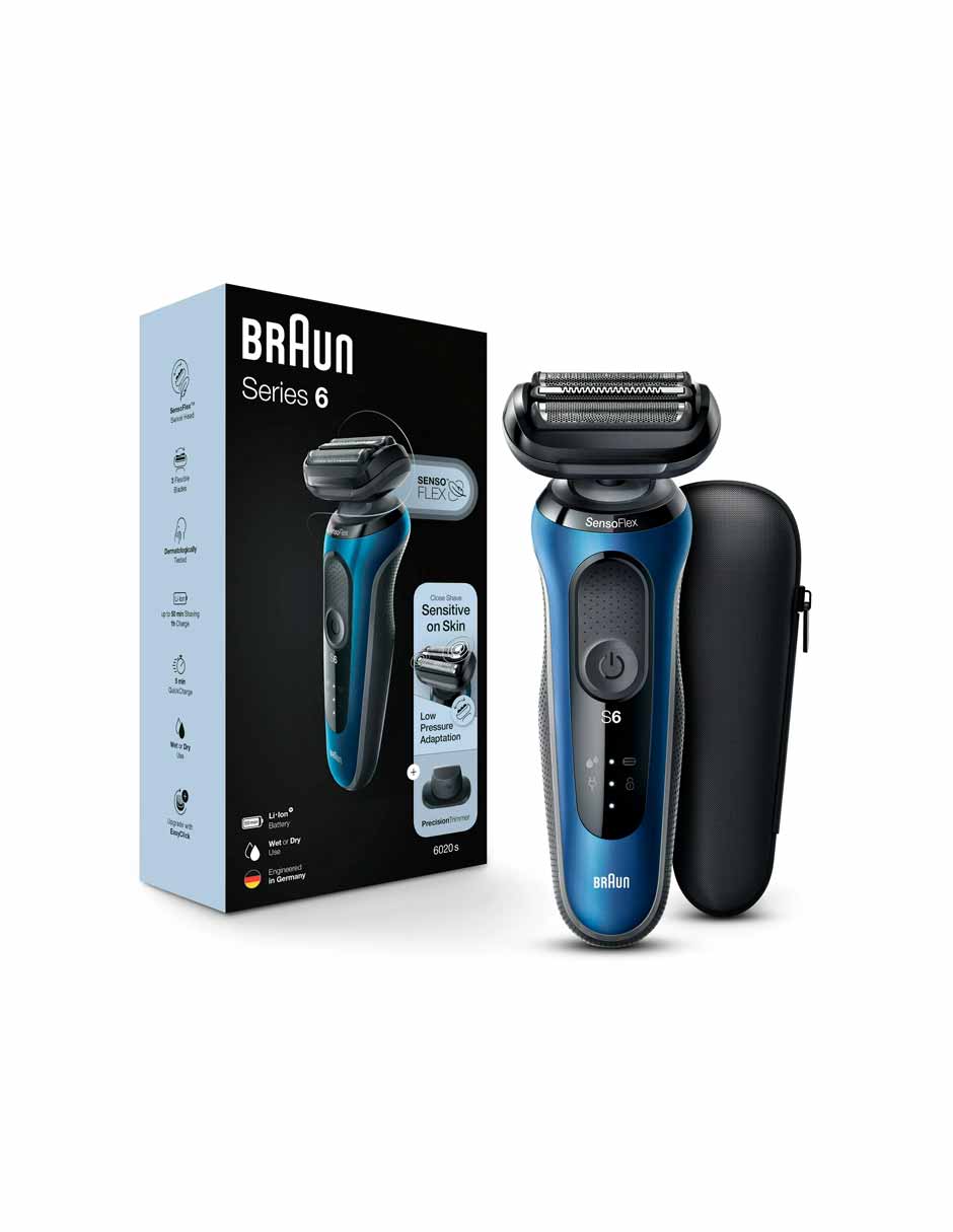 Braun Series 6 Afeitadora eléctrica recargable en seco y húmedo para hombres, azul