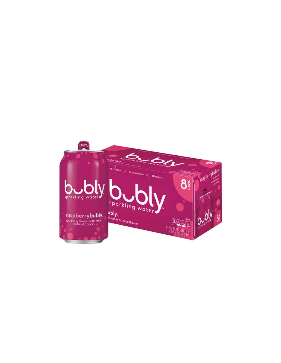 Bubly agua mineral saborizada pack 8 latas