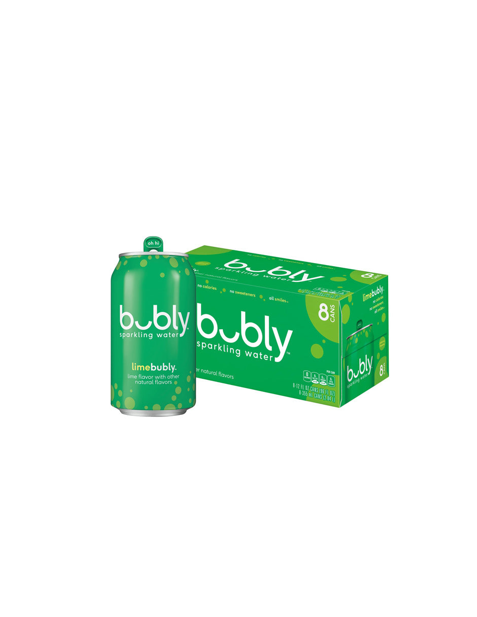 Bubly agua mineral saborizada pack 8 latas