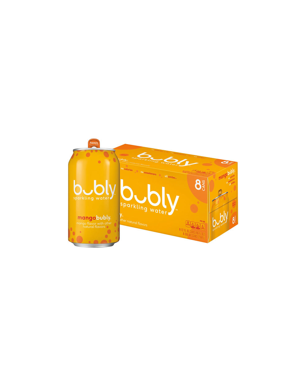 Bubly agua mineral saborizada pack 8 latas