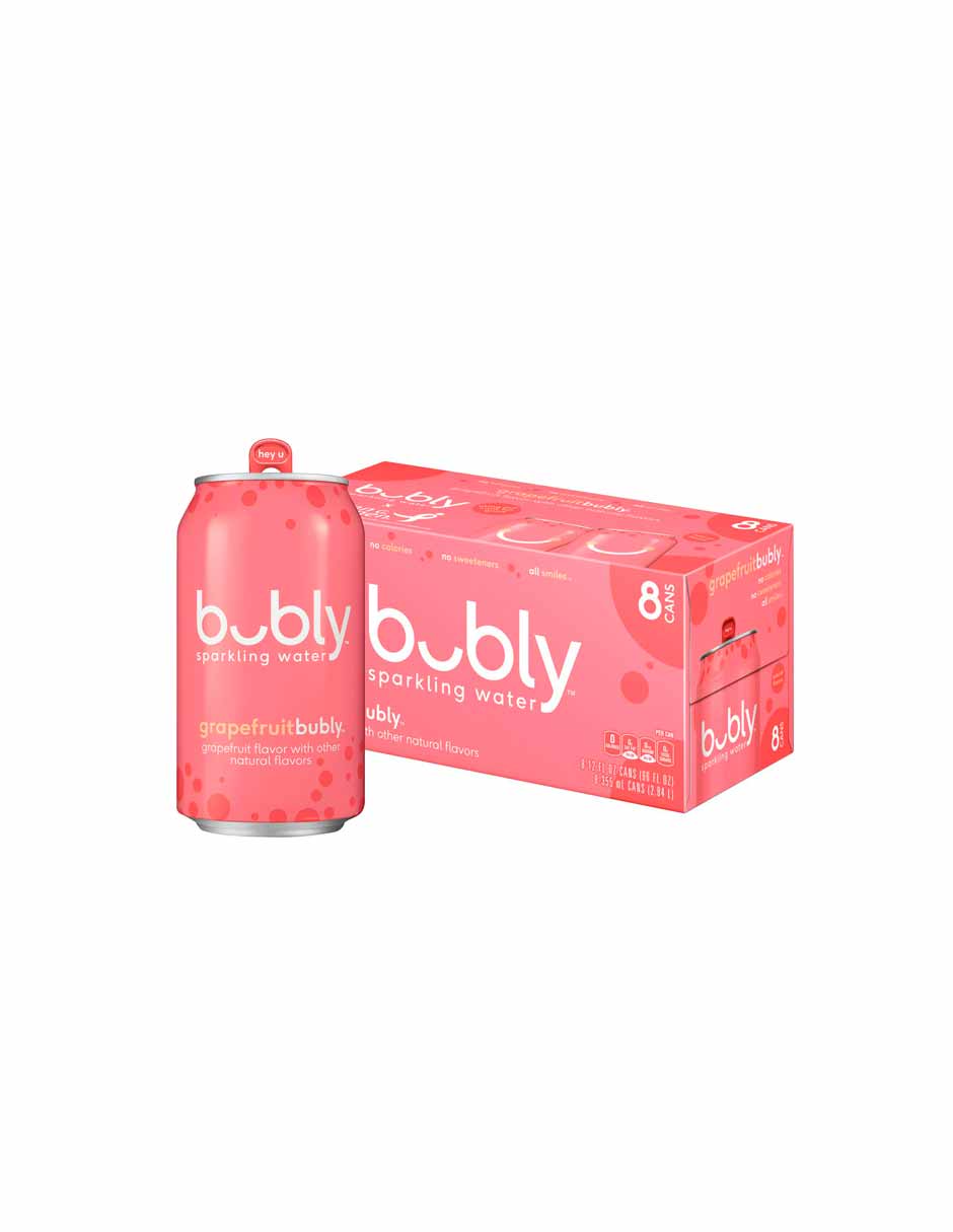 Bubly agua mineral saborizada pack 8 latas