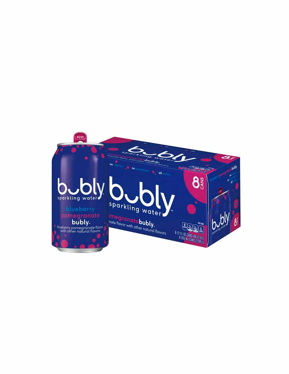 Bubly agua mineral saborizada pack 8 latas