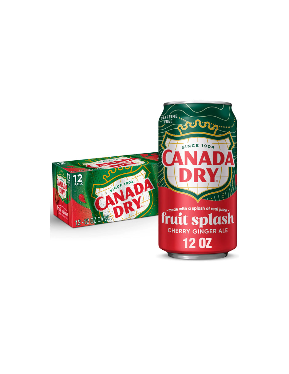 Refresco Canada Dry Ginger Ale con Sabor a Cereza y Frutas 12 pack