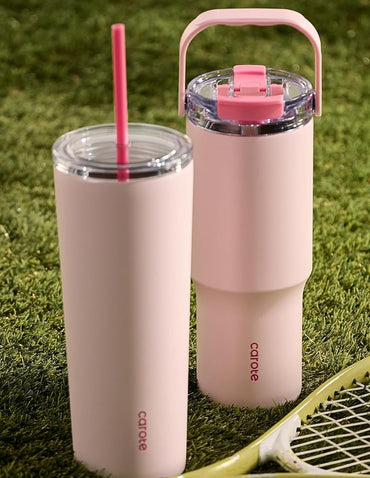 Vasos térmicos CAROTE 20 y 30 oz con tapa y popote