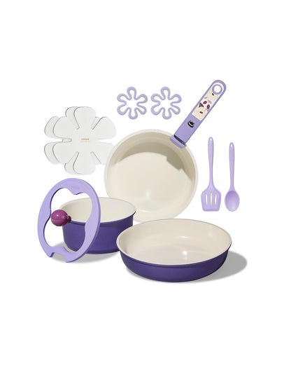 Juego de ollas y sartenes cerámicas CAROTE 11 piezas color morado