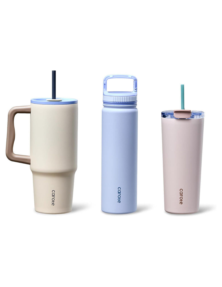 Set CAROTE 3 vasos térmicos acero inoxidable tonos azules