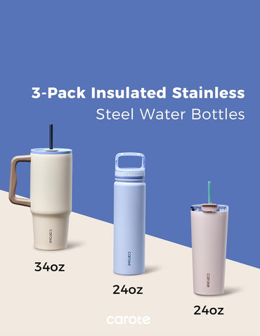 Set CAROTE 3 vasos térmicos acero inoxidable tonos azules