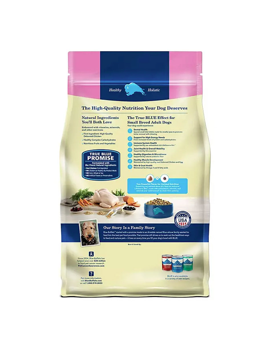 Blue Buffalo Life Protection Formula, alimento seco para perros adultos de razas pequeñas, pollo y arroz integral, 12 kg