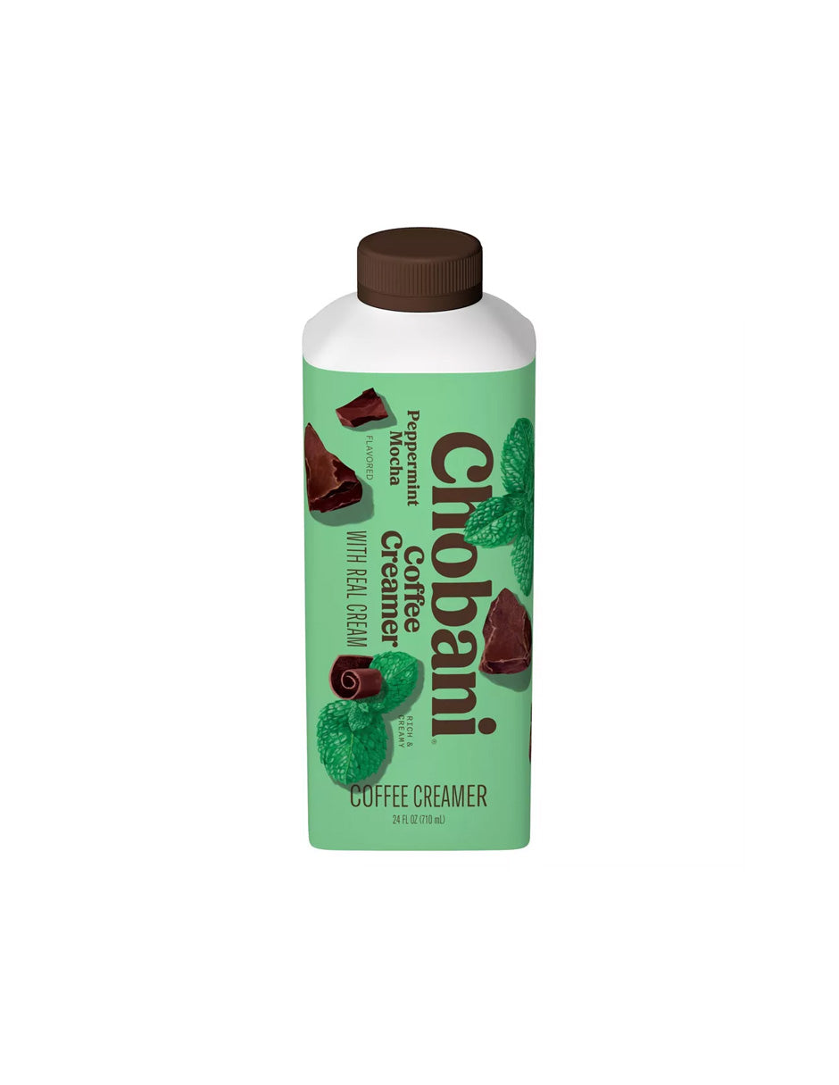 Crema Chobani con sabor a moca y menta, 710ml Edición Limitada