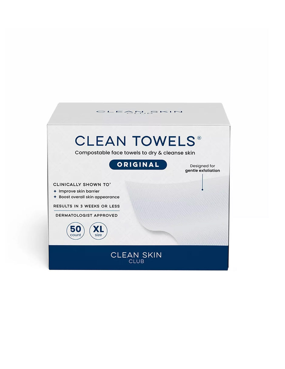 Toalla Facial Desechable Clean Skin Club XL 50 piezas