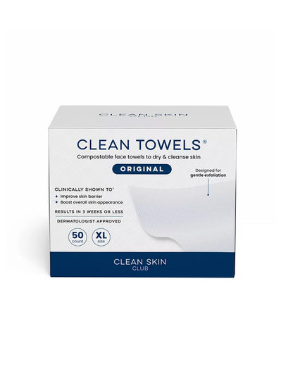 Toalla Facial Desechable Clean Skin Club XL 50 piezas