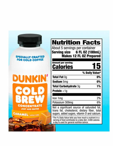 Dunkin Cold Brew concentrado sabor caramelo 917ml