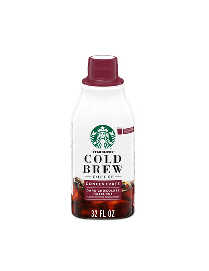 Starbucks Cold Brew Chocolate oscuro y avellana con sabor natural, 946ml