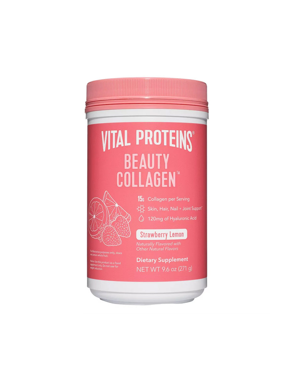 Suplementos dietéticos de colágeno de belleza Vital Proteins, fresa y limón 271gr