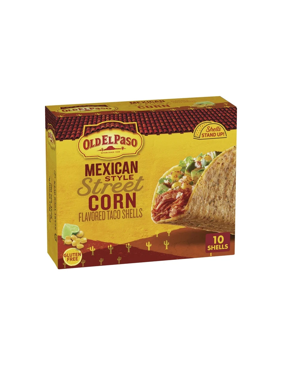 Old El Paso Stand 'N Stuff Taco Shells, sabor a maíz callejero estilo mexicano, 10 piezas