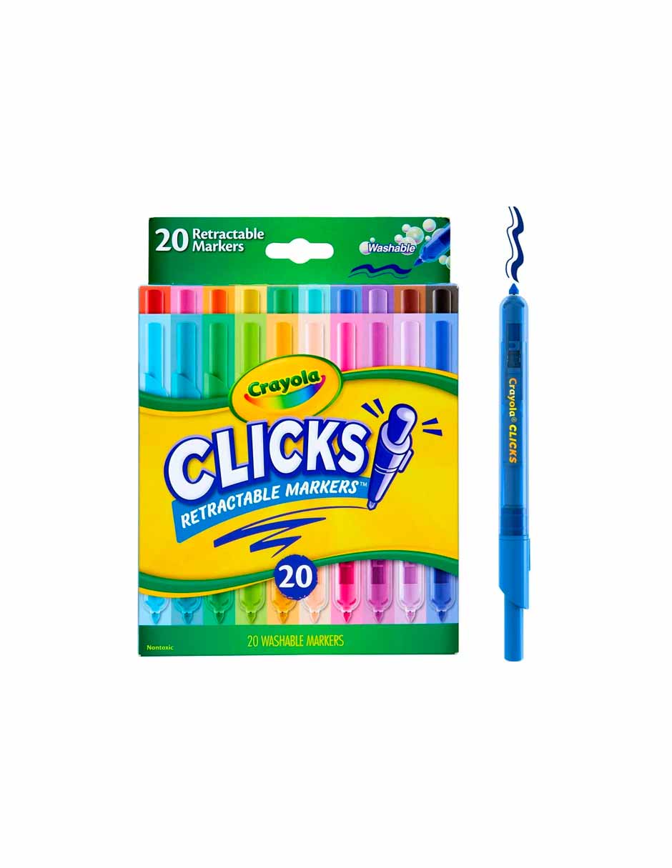 Crayola Marcadores Clickable Washable 20 unidades – Dulce Alcance