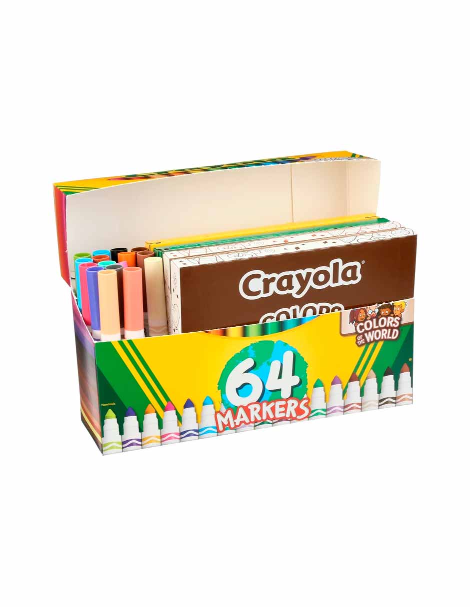 Crayola marcadores de línea ancha lavables 64 piezas