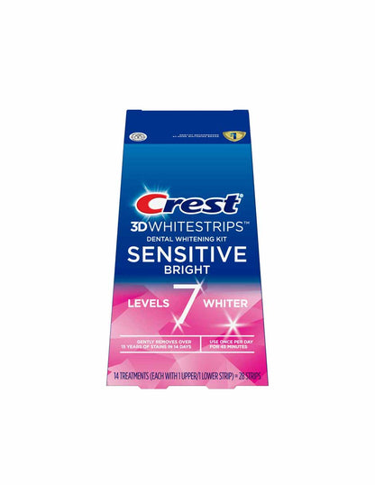 Crest 3DWhitestrips Sensitive Kit de blanqueamiento de dientes 14 tratamientos