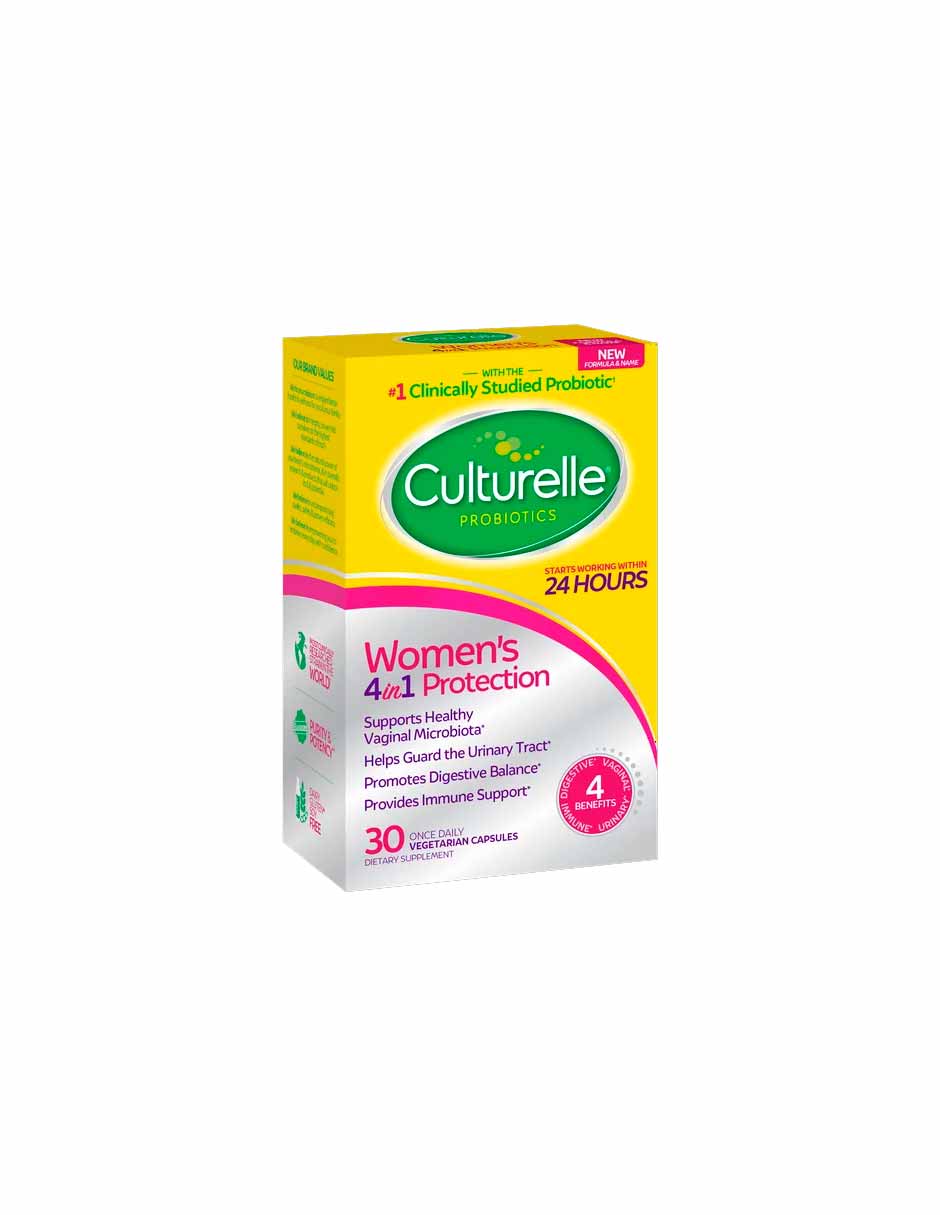 Culturelle  Suplementos probióticos diarios 4 en 1 para mujeres 30 unidades