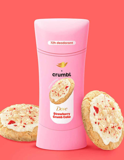 Dove x Crumbl set desodorantes sin aluminio Confetti Cake y  Strawberry Crumb