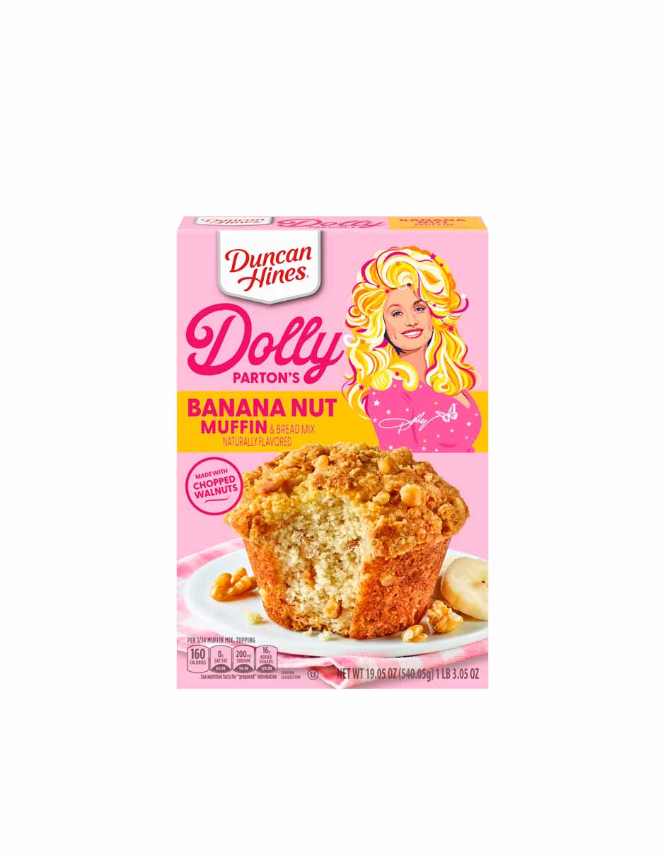 Duncan Hines Dolly Parton's Harina para muffins con sabor a plátano y nueces 540gr