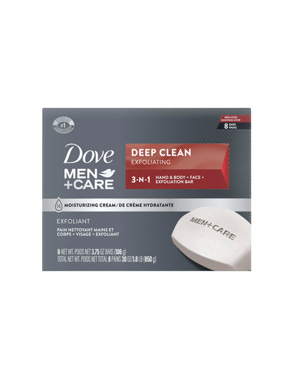 Jabón Barra Dove Men+Care Deep Clean 8 Pzas
