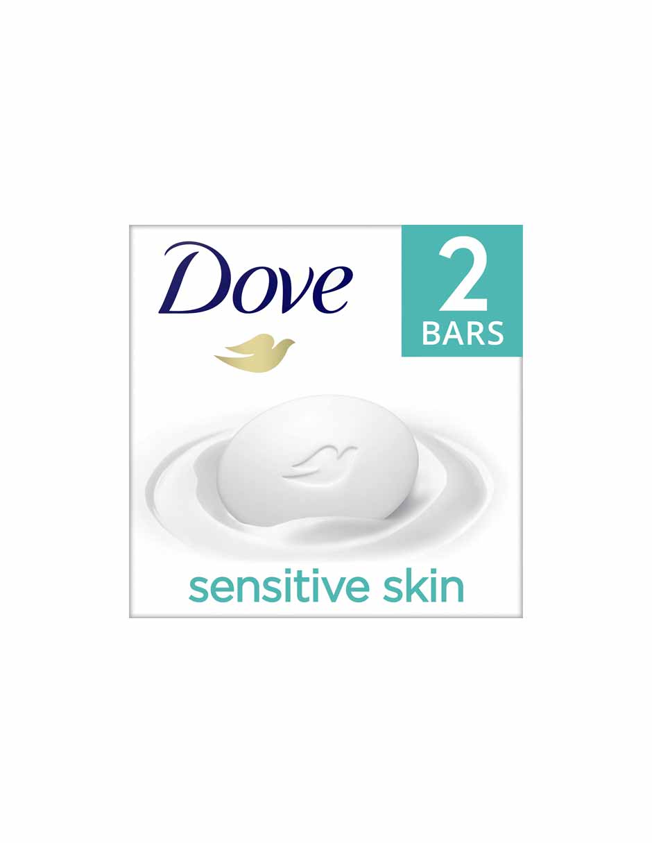 Jabón en barra Dove Beauty para pieles sensibles con un limpiador suave 212gr