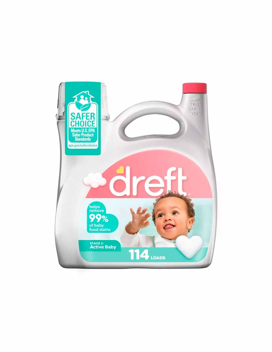 Dreft Stage 2: Detergente líquido para ropa Active Baby 4.42 Litros