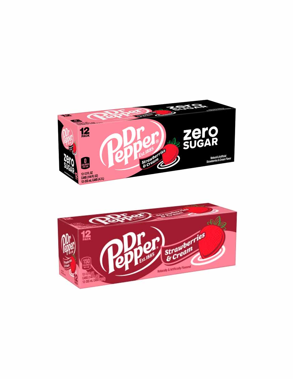 Refresco  Dr Pepper Strawberries n Cream 12 pack (variedad)