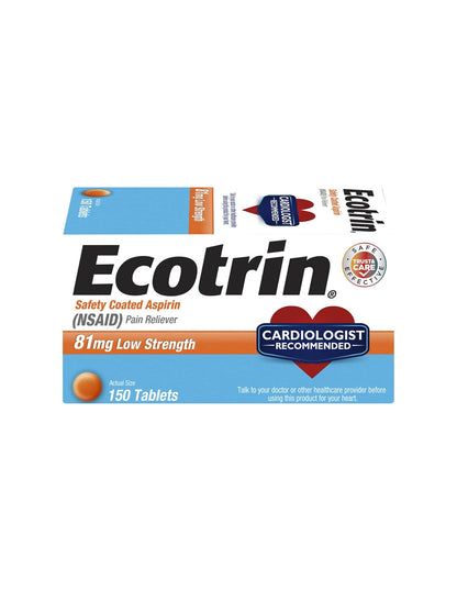 Tabletas de Aspirina Ecotrin 81 mg 150 tabletas