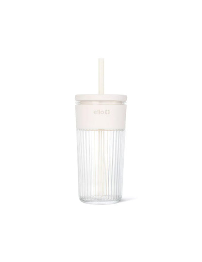 Vaso de Vidrio con Popote Ello Ava 547 ml (variedad)