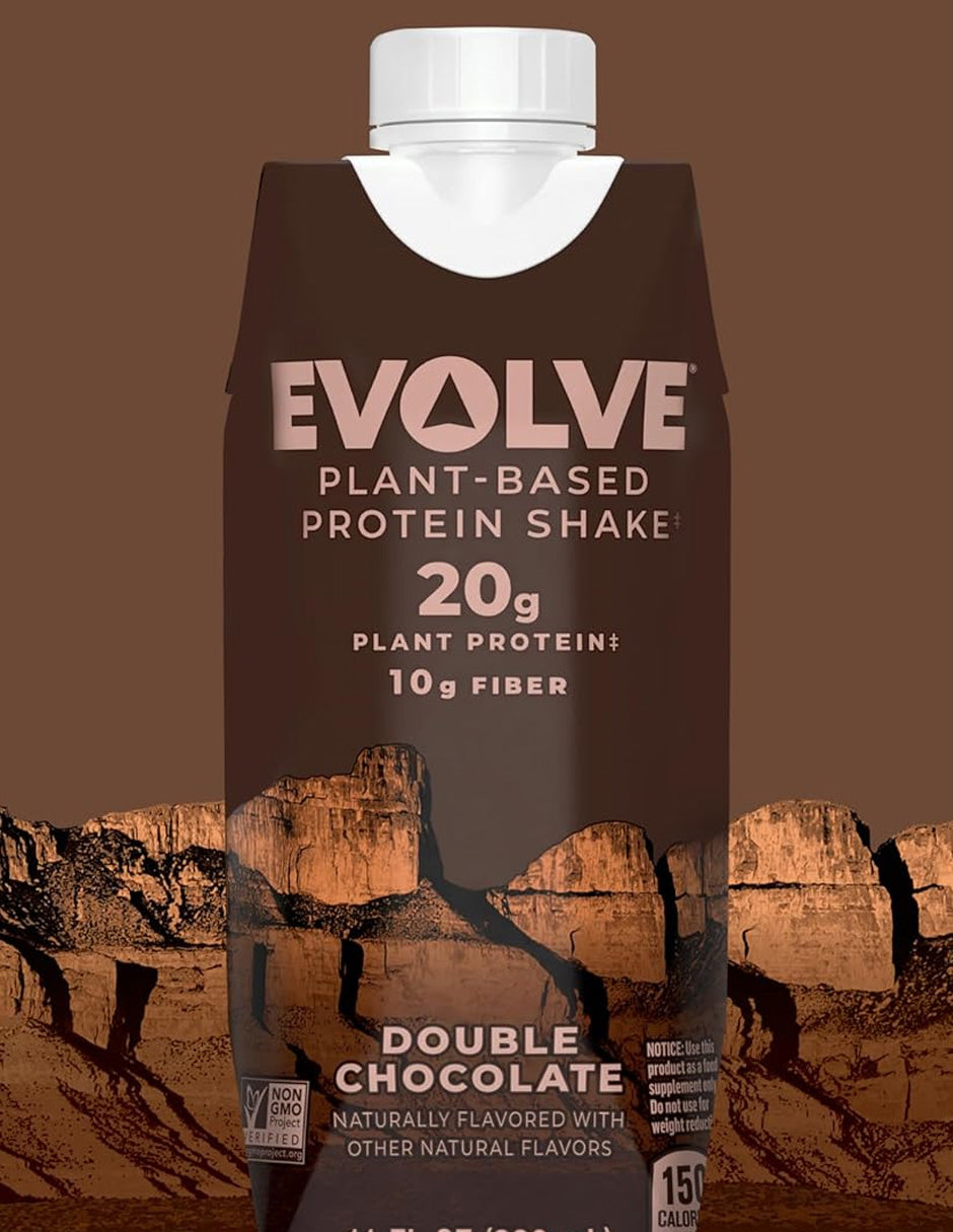 Batido de proteína vegetal EVOLVE con fibra y vitaminas chocolate 12 pack