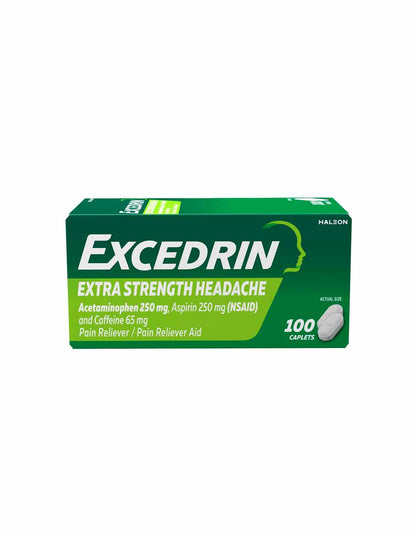 Excedrin Extra Strength analgésico para el dolor de cabeza en cápsulas, 100 unidades