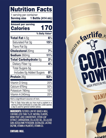 Batido de Proteína Core Power Vainilla Paquete 12 de 118ml