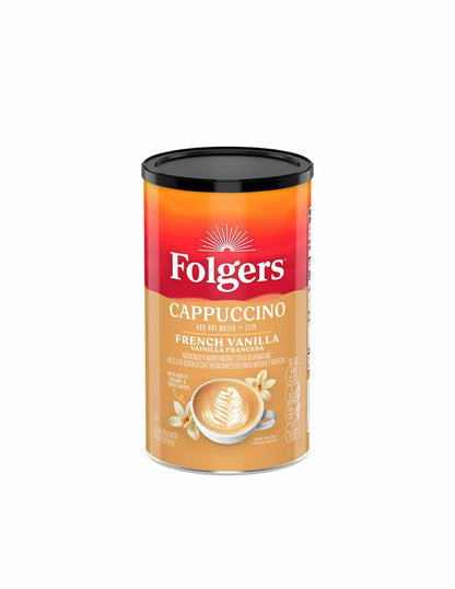 Folgers mezcla capuchino con sabor a vainilla francesa instantáneo 453gr