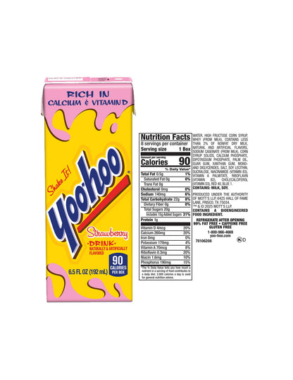 Bebida Yoo-hoo de Fresa 180 ml Pack de 8