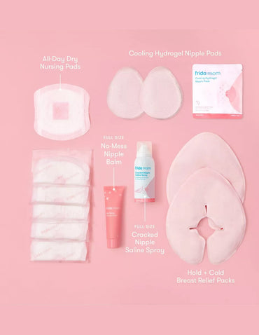 Kit esencial para lactancia materna Frida Mom con accesorios posparto
