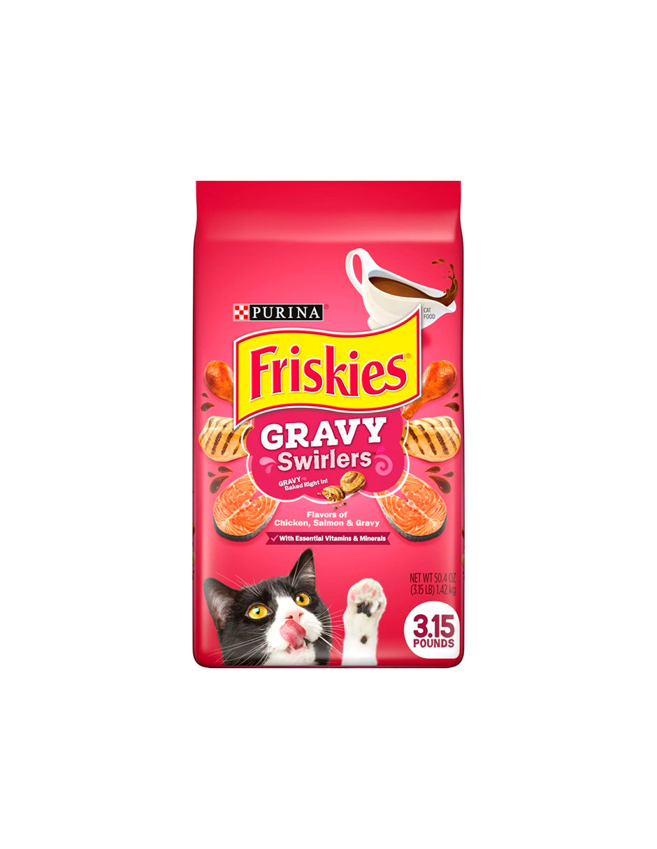 Croquetas Friskies de pollo y salmón para gatos todas las etapas 1.42 kg