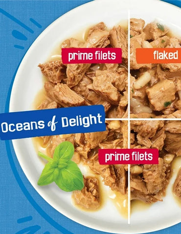 Friskies Filetes Oceans of Delight sabores variados 40 Latas