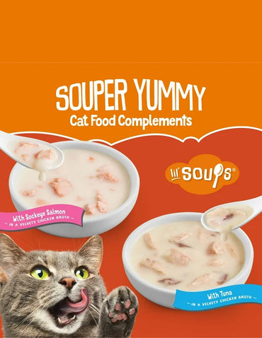 Friskies Lil' Soups alimento de complemento sabor Salmón y atún 18 pack
