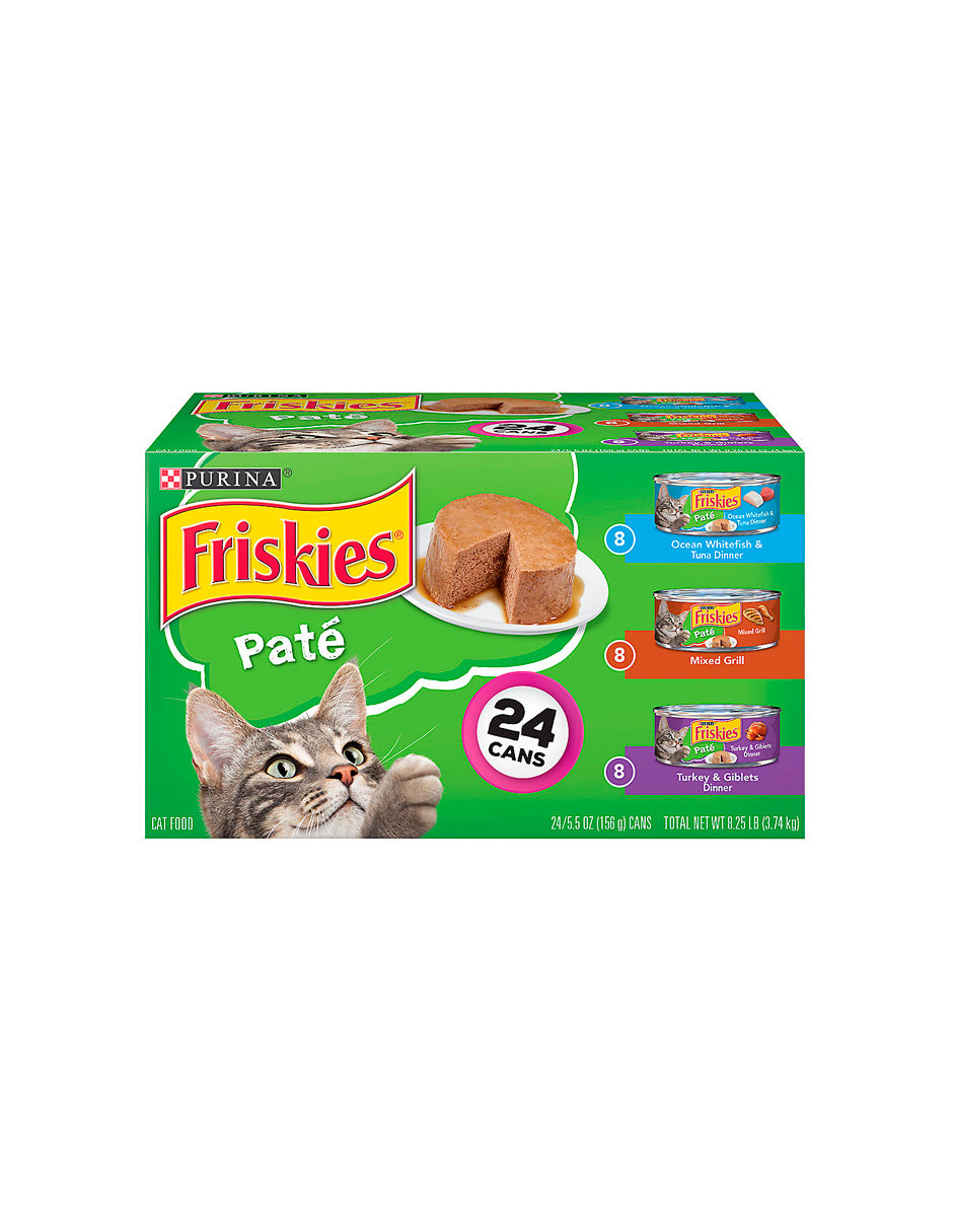 Friskies Paté Alimento húmedo para gatos adultos, 24 unidades