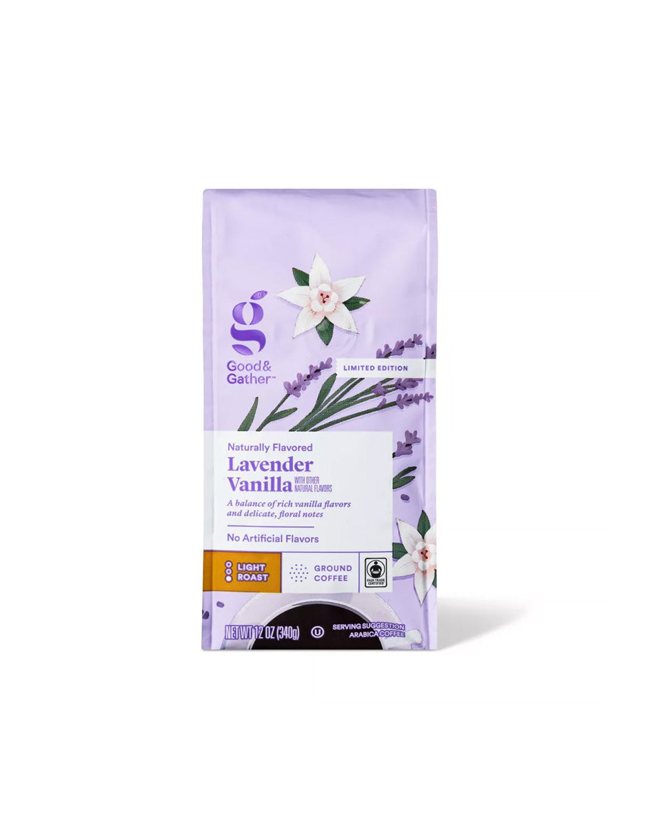 Good & Gather Café molido tostado claro con sabor natural a lavanda y vainilla 340gr