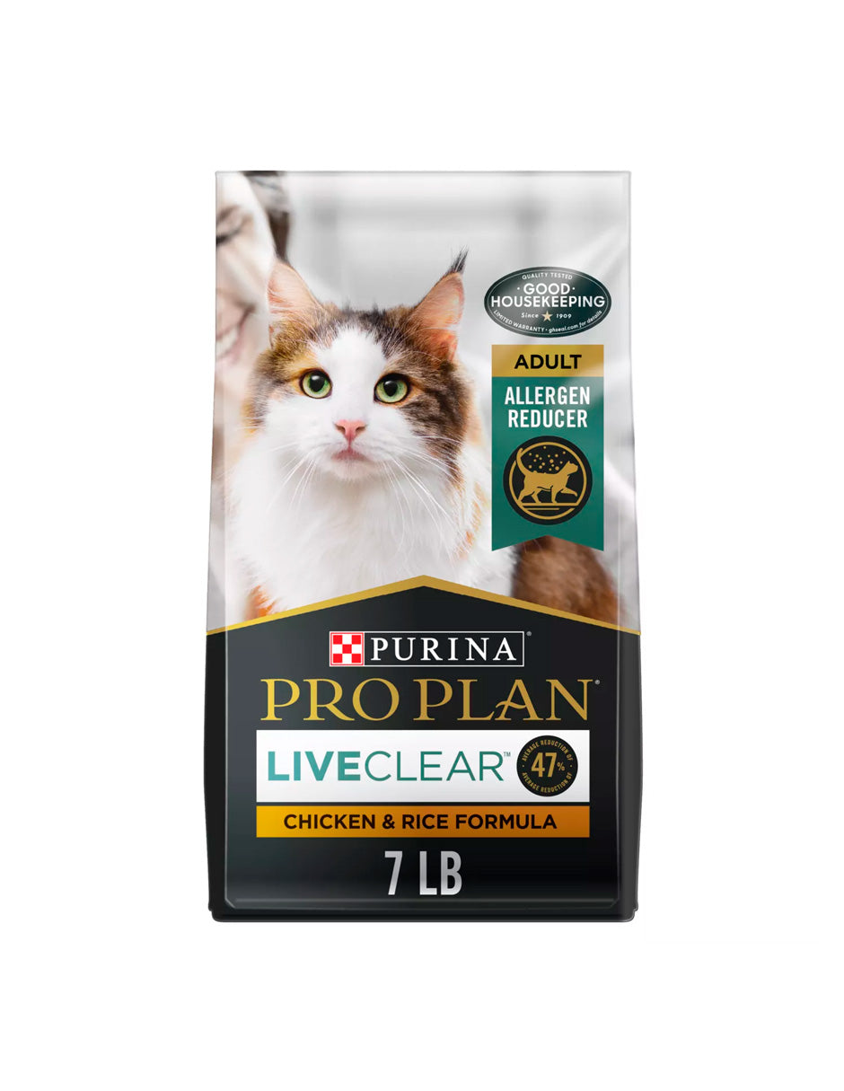 Croqueta para gatos adultos Purina Pro Plan LiveClear: prebióticos y probióticos 3.18kg