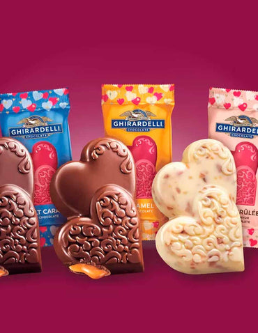 Ghirardelli Surtido de chocolates de San Valentín en forma de corazones 351gr