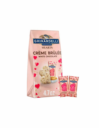 Ghirardelli chocolate en forma de corazón sabor crème brûlée chocolate blanco 133gr