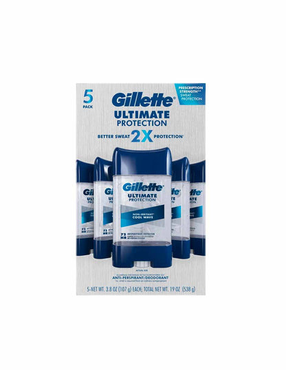 Gillette Ultimate Protection antitranspirante 6 en 1  3,8 oz, paquete de 5